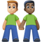 Men Holding Hands- Medium-Light Skin Tone- Dark Skin Tone emoji on Facebook